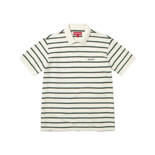 Camisa Supreme Polo Washed Stripe White SS26-W3 - Droper