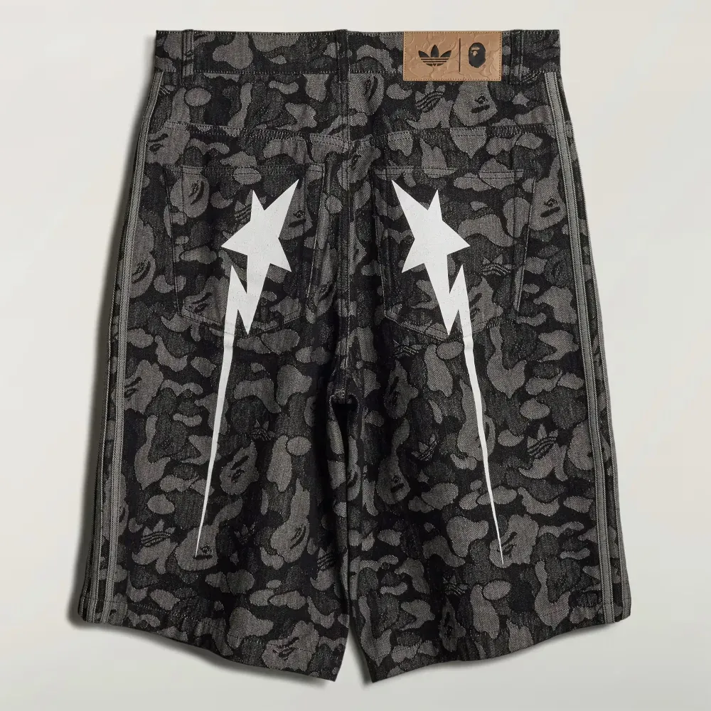 BAPE x adidas Jorts Shark Denim Black - Droper