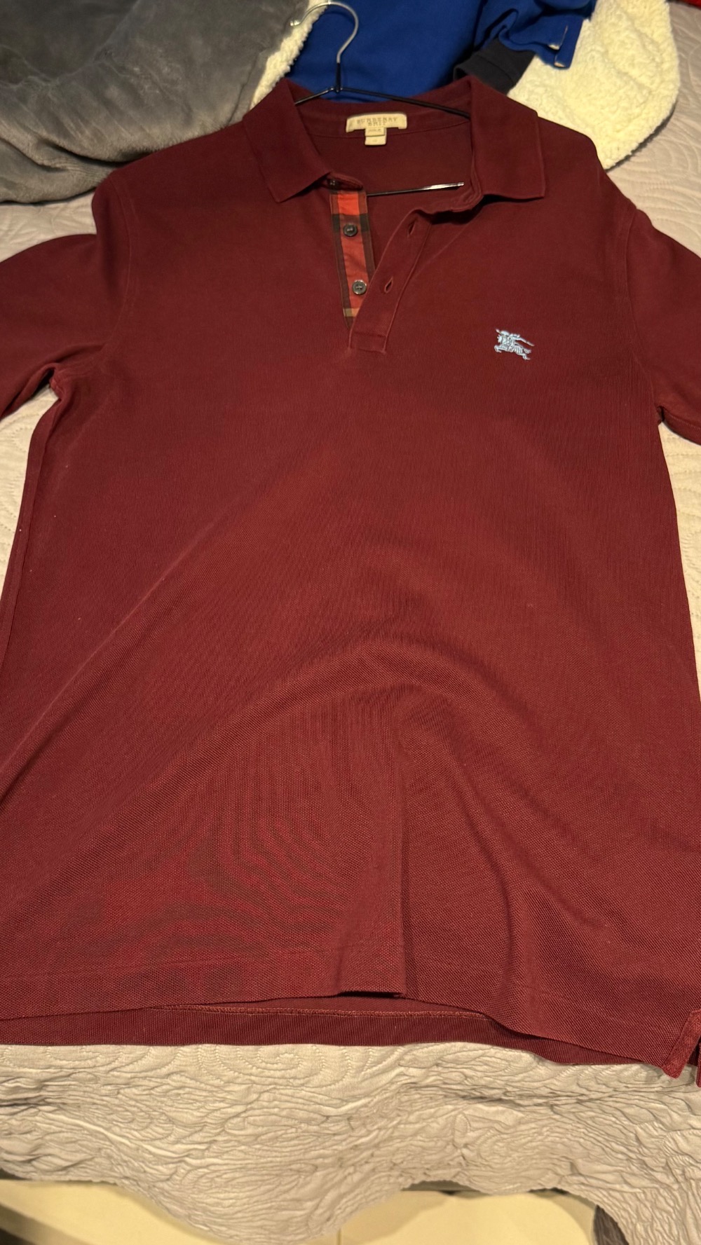 Camisa Polo Burberry 'Eddie' TB Check White — M, Usado