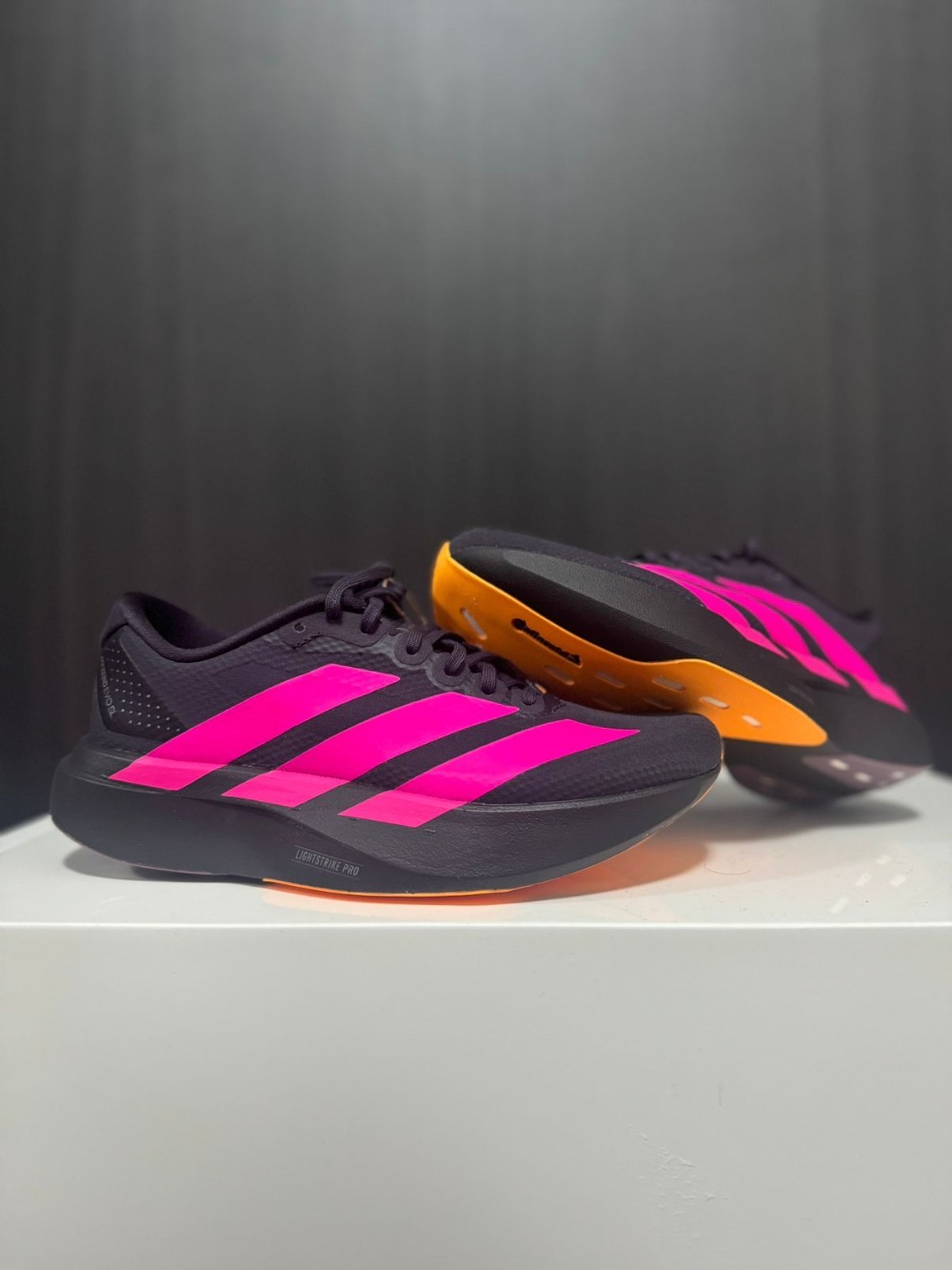 adidas Adizero EVO SL Aurora Black Shock Pink Lucid Tangerine Feminino — 35, Novo