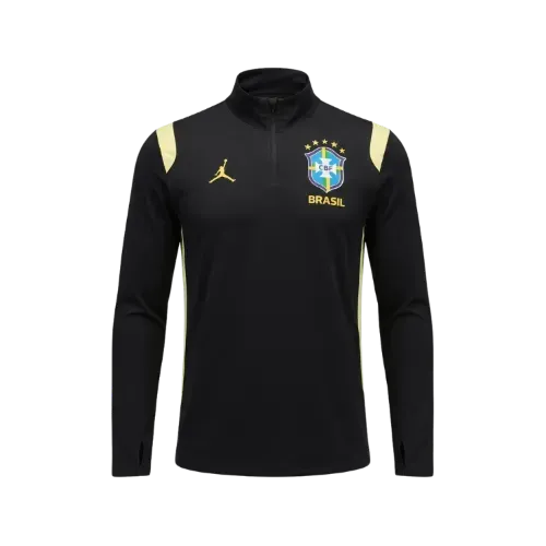 Camiseta Air Jordan Brasil Treino Manga Longa Academy Pro 2026 Black