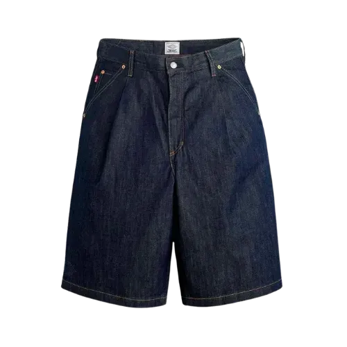 Levi's x Air Jordan Bermuda Jeans Baggy Lavagem Escura Navy
