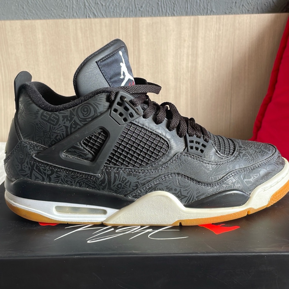 Air Jordan 4 Laser Black Gum — 45, Usado