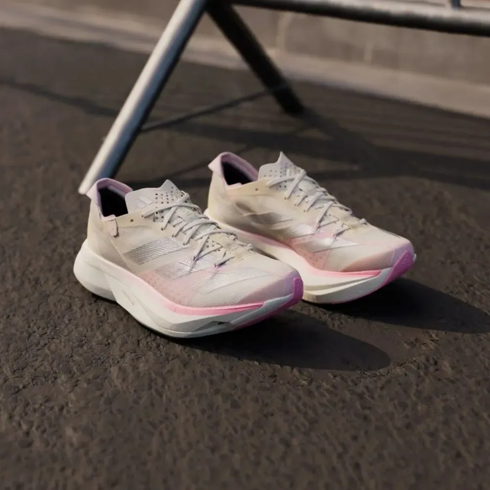adidas Adizero Adios Pro 3 Chalk White Silver Metallic Clear Pink — 36 / 37 / 39 / 40 / 41 / 42, Novo