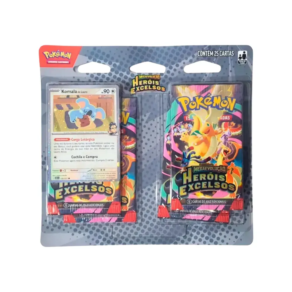 Blister Pokémon TCG Quadruplo Megaevolução 2.5 Heróis Excelsos