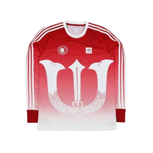 Evisen x adidas Camiseta Skateboarding Jersey Scarlet White