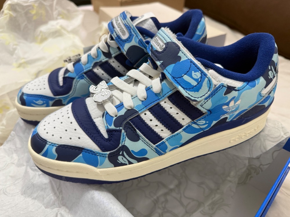 BAPE x adidas Forum 84 Low 30th Anniversary Blue — 37, Novo