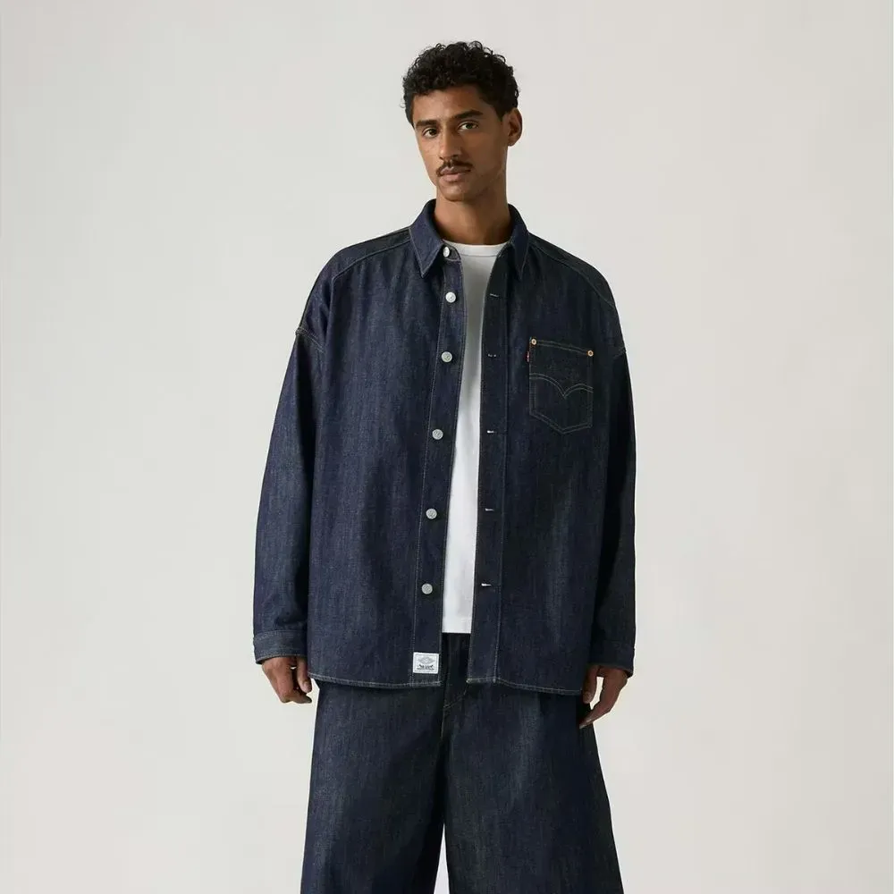 Levi's x Air Jordan Jaqueta Overshirt Indigo Wash - Droper