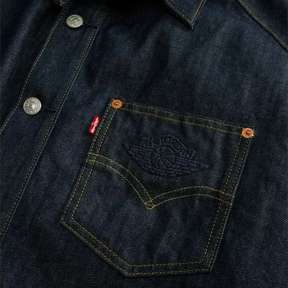 Levi's x Air Jordan Jaqueta Overshirt Indigo Wash - Droper
