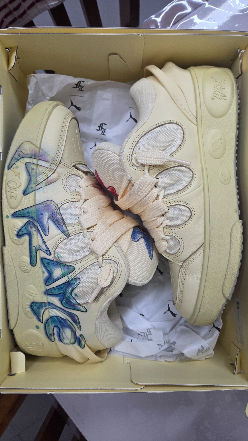Lamelo Ball x Puma LaFrancé Airbrush Creamy Vanilla Desert Dust