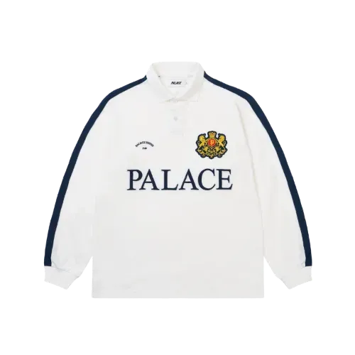 Camiseta Palace Polo Manga Longa Established White Navy
