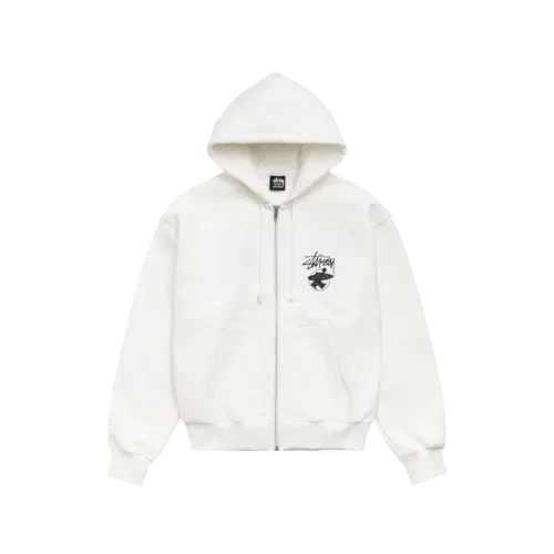 Moletom Stussy Long Haul Zip Off White - Droper