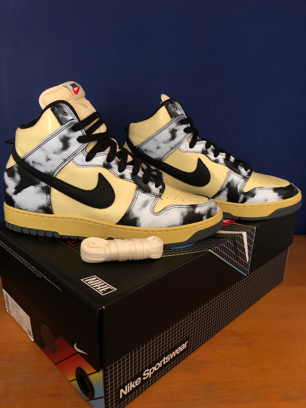 Nike Dunk High 1985 Blue Acid Wash — 42.5, Novo