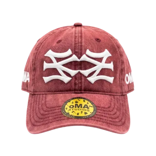 Boné oMA Studios NY NY Curved Brim Cream Red - Droper