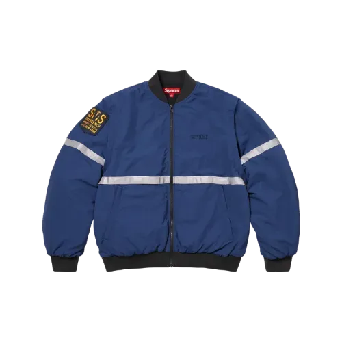 Jaqueta Supreme Zip-Off Sleeve Reflective Stripe Navy SS26-W5
