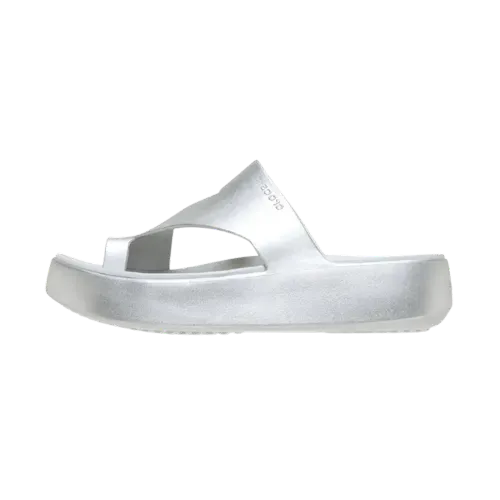 Crocs Getaway Platform Toe Loop Metallic Silver