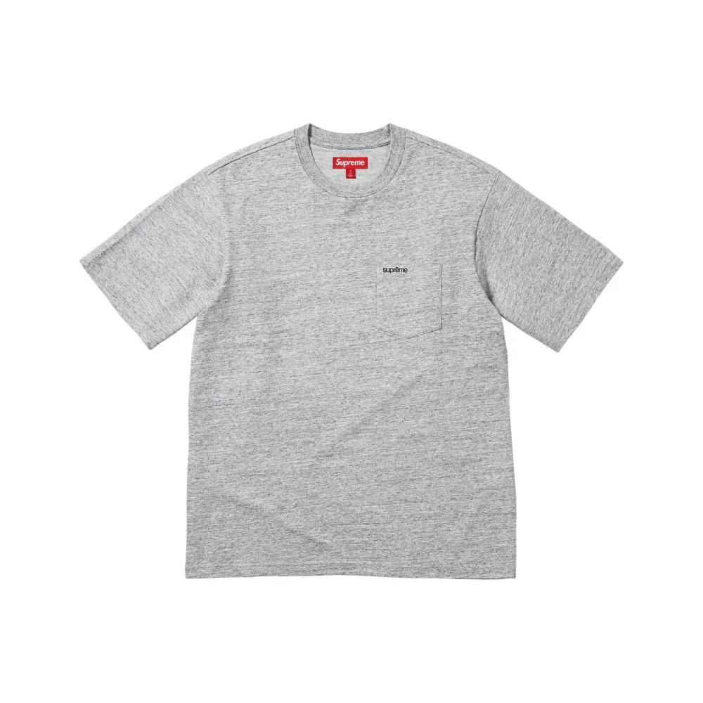 Camiseta Supreme S/S Pocket Tee Heather Grey SS26-W5 - Droper