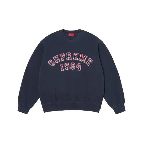 Moletom Supreme Plaid Arc Crewneck Navy SS26-W5