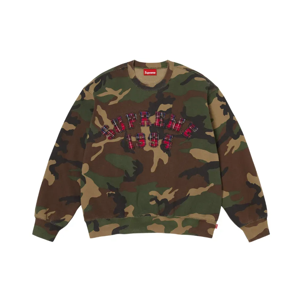 Moletom Supreme Plaid Arc Crewneck Woodland Camo SS26-W5 - Droper