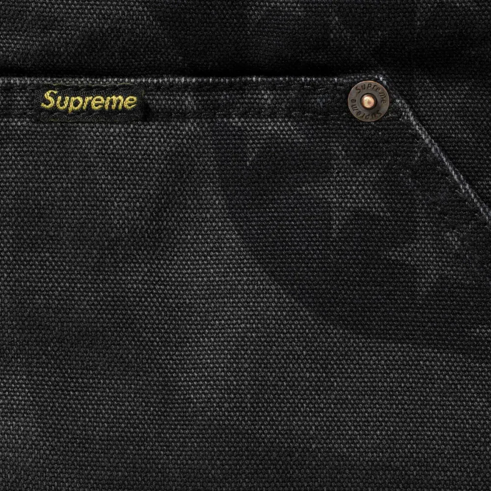Jaqueta Supreme Flag Quilted Hooded Work Black - Droper