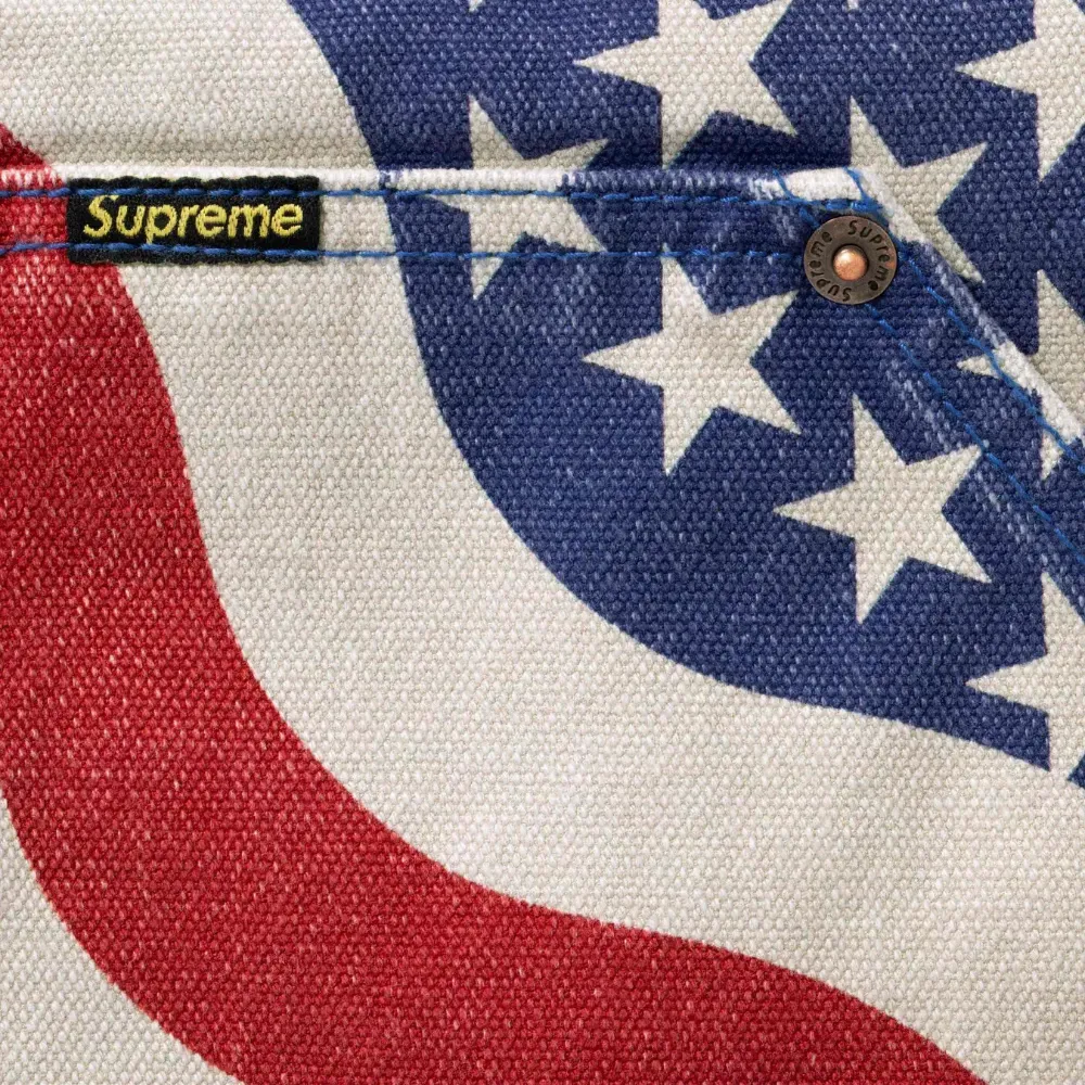 Jaqueta Supreme Flag Quilted Hooded Work Multicolor - Droper