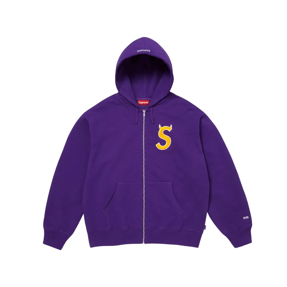 Moletom Supreme Devil S Logo Zip Up Purple SS26-W5 - Droper Moletom Supreme Devil S Logo Zip Up Purple SS26-W5 - Droper
