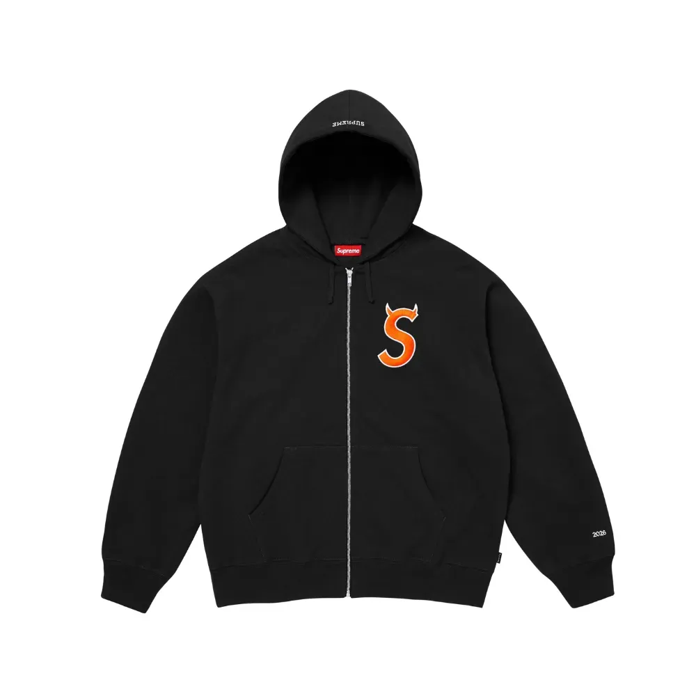Moletom Supreme Devil S Logo Zip Up Black SS26-W5 - Droper