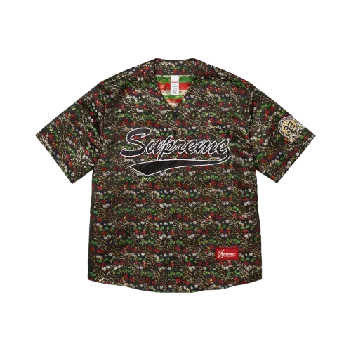 Camiseta Supreme Jersey Floral Jacquard Baseball Black SS26-W5