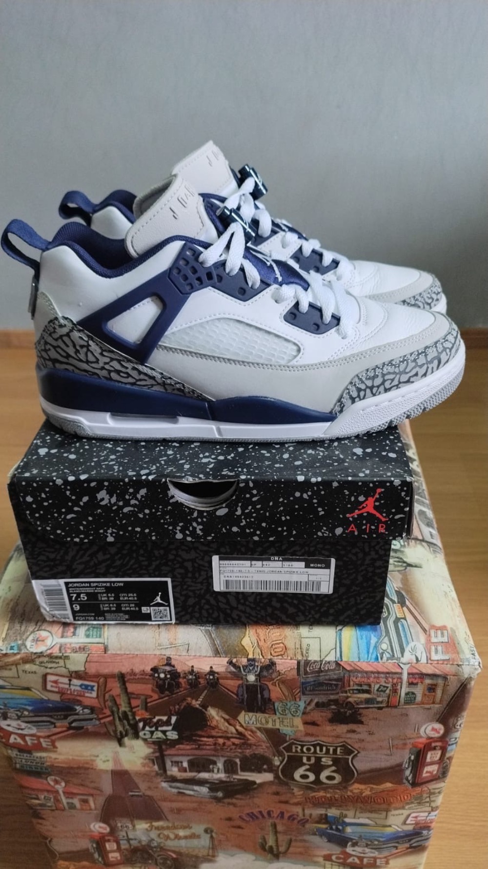 Air Jordan Spizike Low White Neutral Grey Midnight Navy