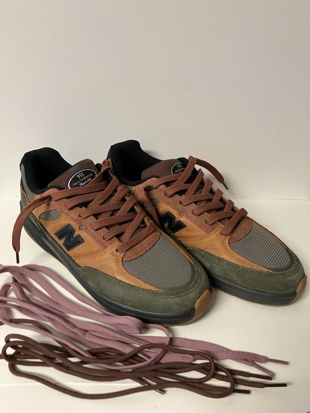 Mike Gigliotti x New Balance Numeric 933 Reynolds Treu Brown Candy Pink — 35, Novo