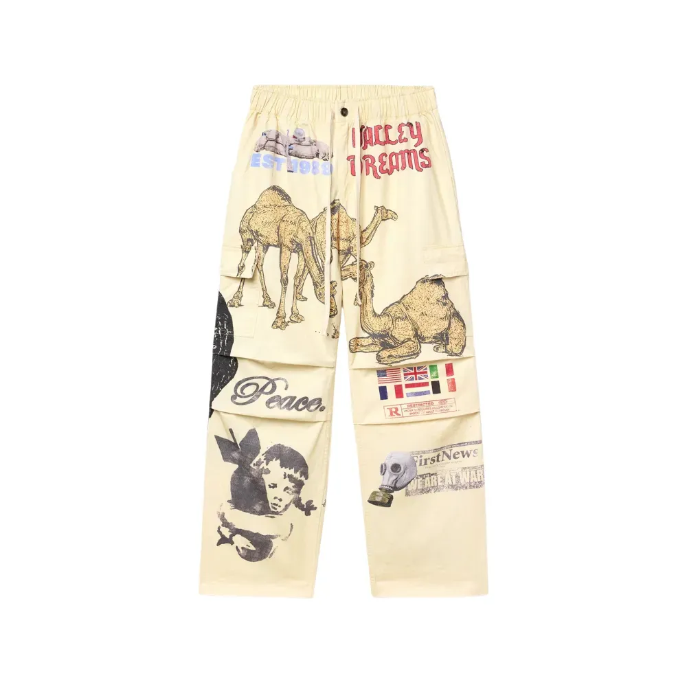 Calça Vale Lives Forever Warzone Parachute Cargo Cream - Droper