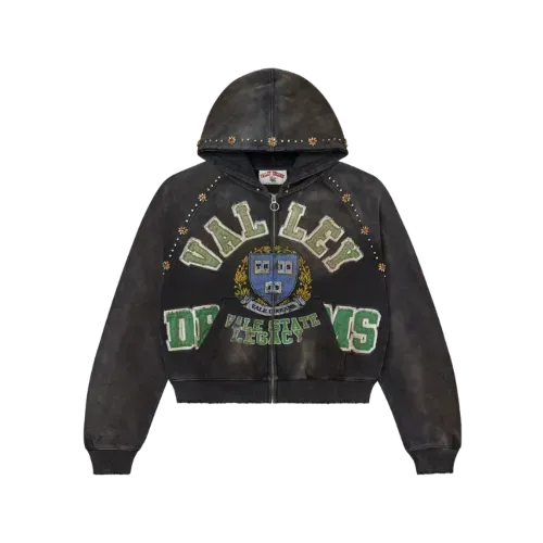 Moletom Vale Lives Forever Gem Zip Up Hoodie Black - Droper