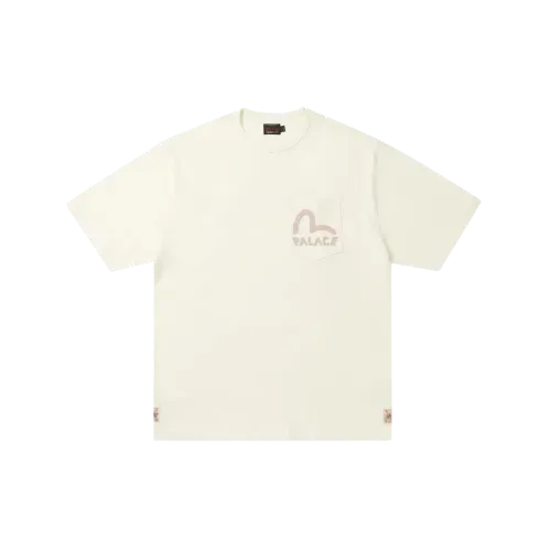 Evisu x Palace Camiseta Heavy Wash Off White - Droper