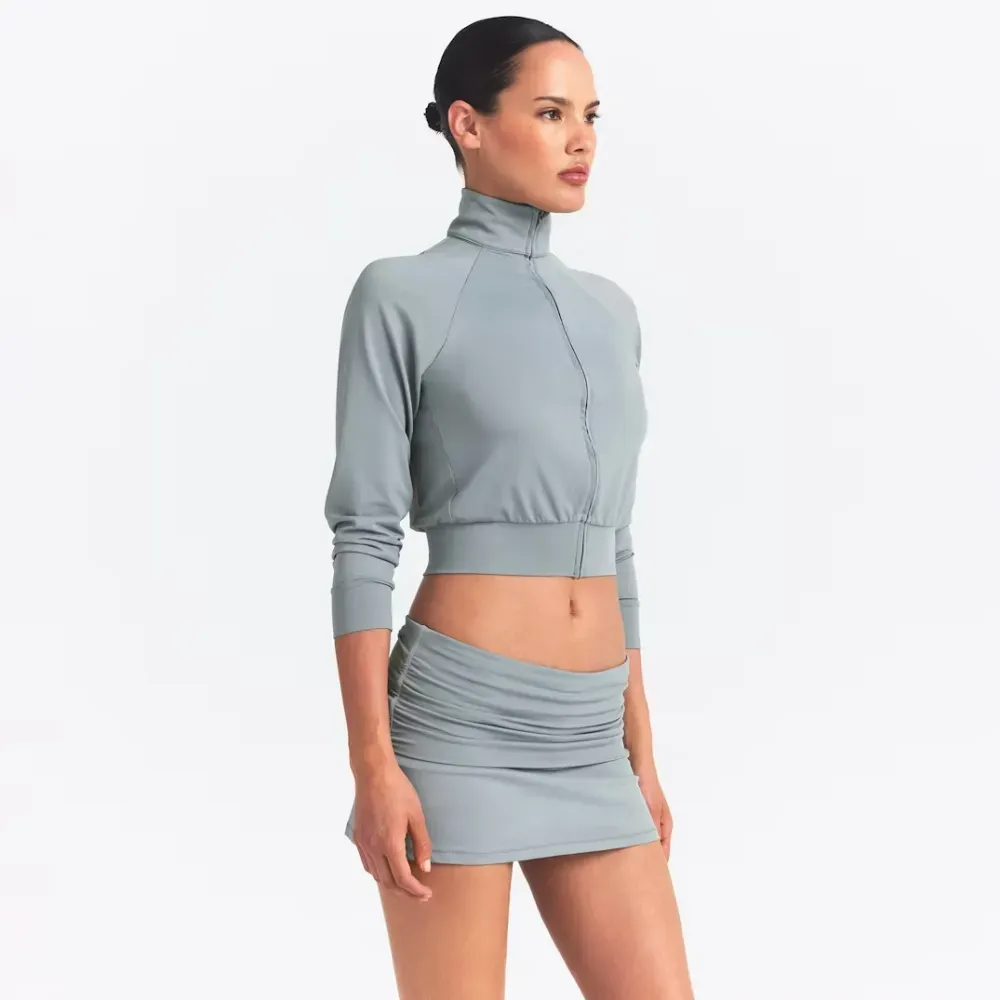 SKIMS x NIke Jaqueta Cropped Track Washed Pacific - Droper