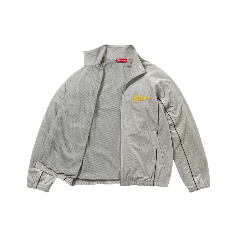 Jaqueta Supreme Velour Mesh Track Silver SS26-W6 - Droper