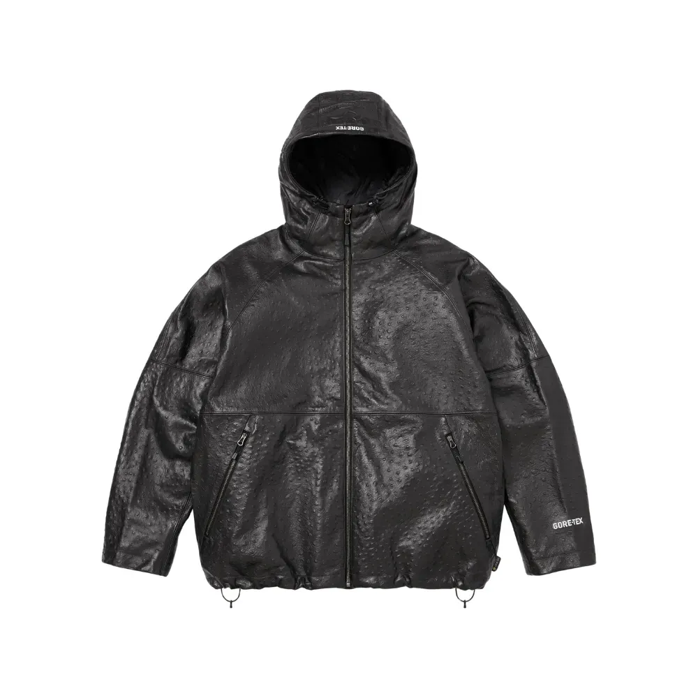 GORE-TEX x Supreme Jaqueta Ostrich Embosssed Leather Black SS26-W6