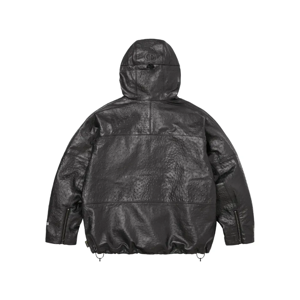 GORE-TEX x Supreme Jaqueta Ostrich Embosssed Leather Black SS26-W6