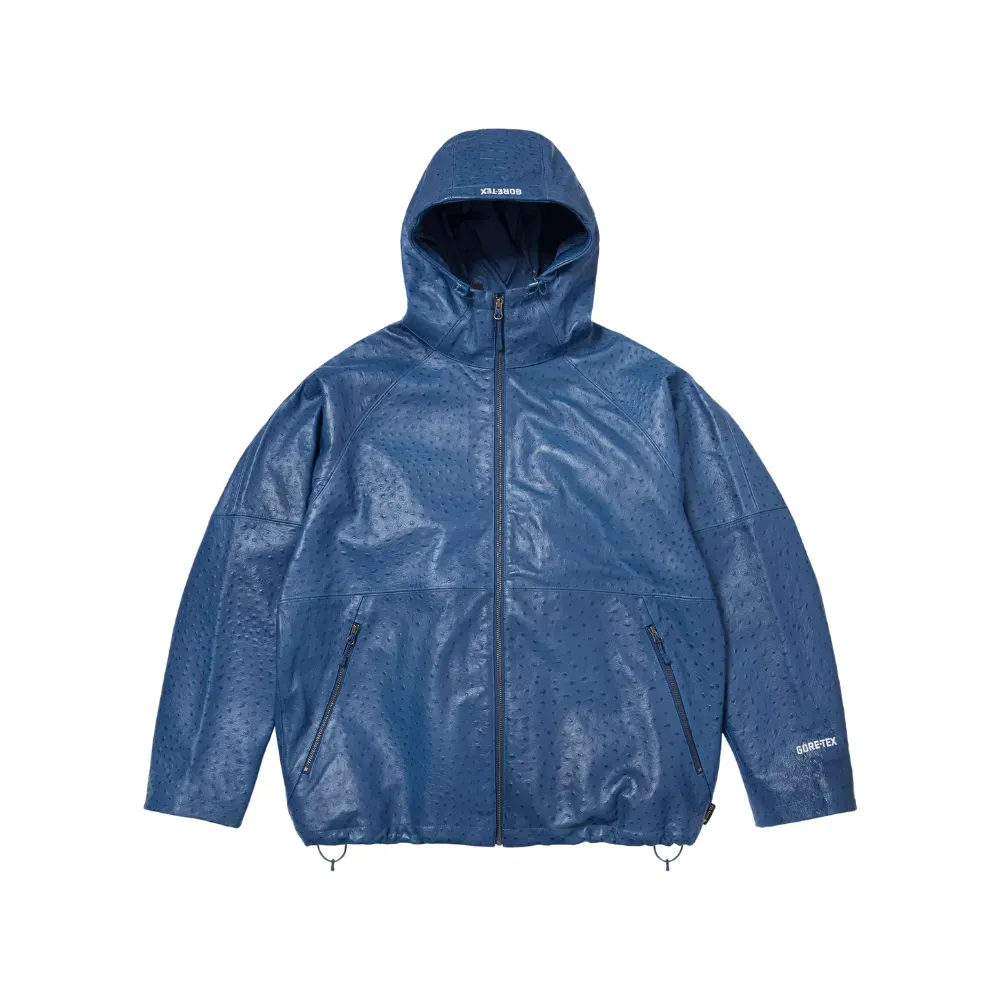 GORE-TEX x Supreme Jaqueta Ostrich Embosssed Leather Blue SS26-W6