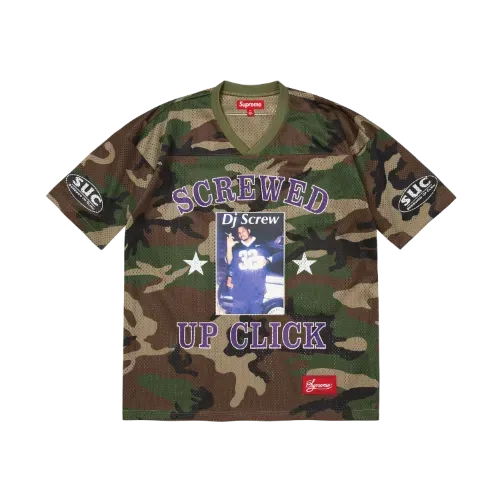 DJ Screw x Supreme Camiseta Football Jersey Woodland Camo SS26-W6