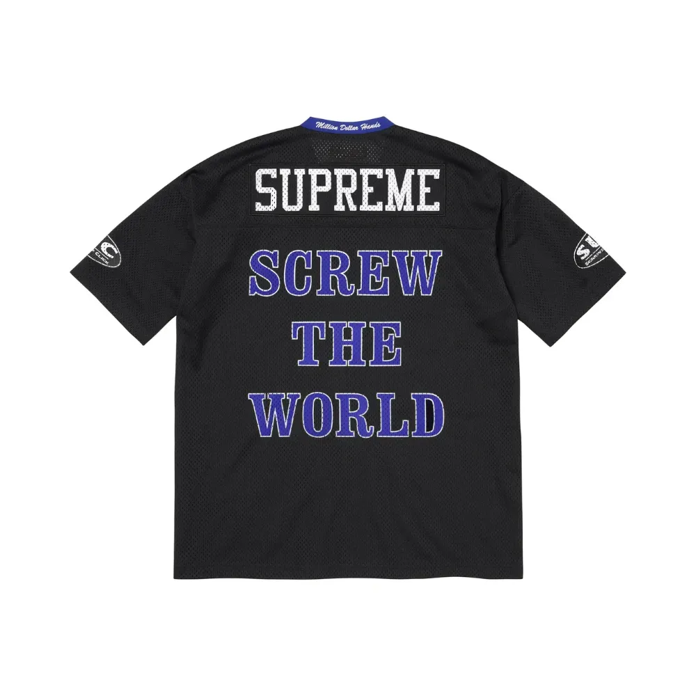 DJ Screw x Supreme Camiseta Football Jersey Black SS26-W6 - Droper