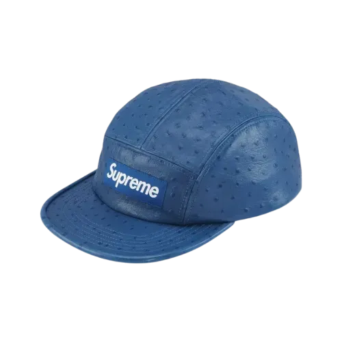 Boné Supreme Ostrich Embossed Leather Camp Blue SS26-W6 - Droper