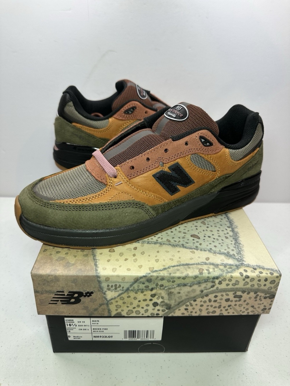 Mike Gigliotti x New Balance Numeric 933 Reynolds Treu Brown Candy Pink — 34 / 35 / 35.5 / 36 / 37 / 37.5, Novo