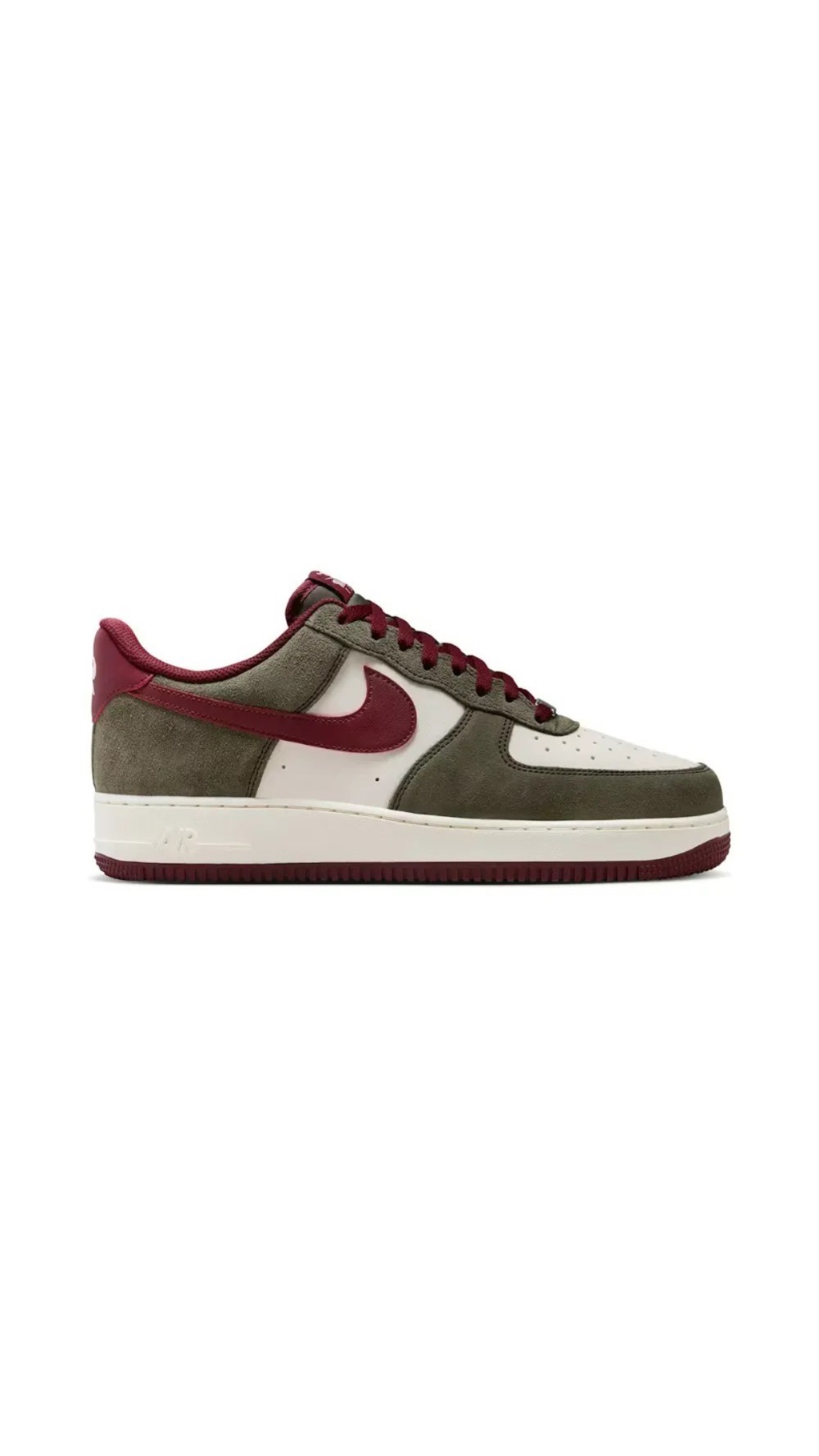 Nike Air Force 1 Low Cargo Khaki Pale Ivory Dark Team Red — 39 / 40 / 41 / 42 / 43, Novo