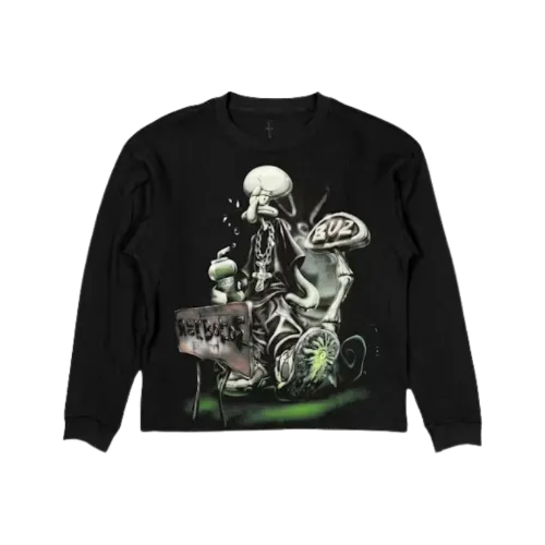 Spongebob x Cactus Jack Camiseta Manga Longa Rock Bottom Thermal Black