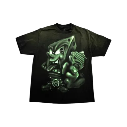 Spongebob x Cactus Jack Travis Scott Camiseta Mr Krabs Black