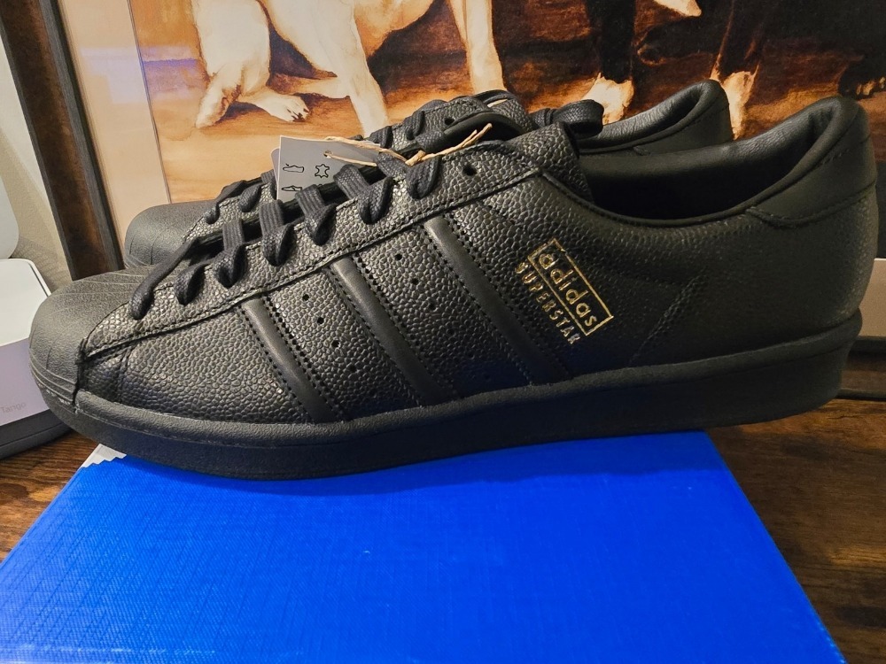 adidas Superstar Vintage Core Black Gold Metallic — 39 / 39.5 / 40 / 40.5 / 41 / 42 / 42.5 / 43 / 44, Novo