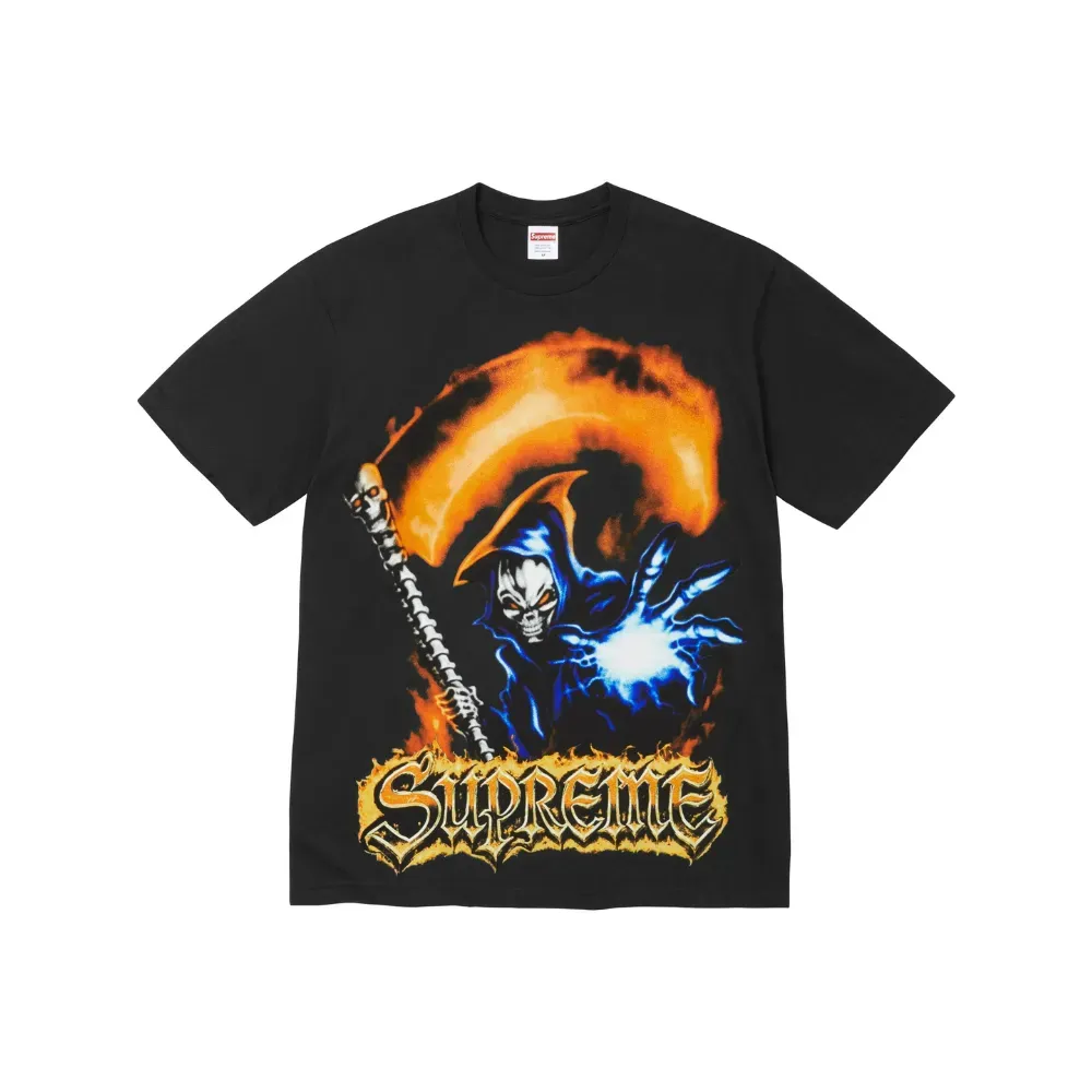 【新品Supreme GothicOutlineAdjustablenewera Camiseta Supreme Grim Reaper Black SS26-W7 - Droper