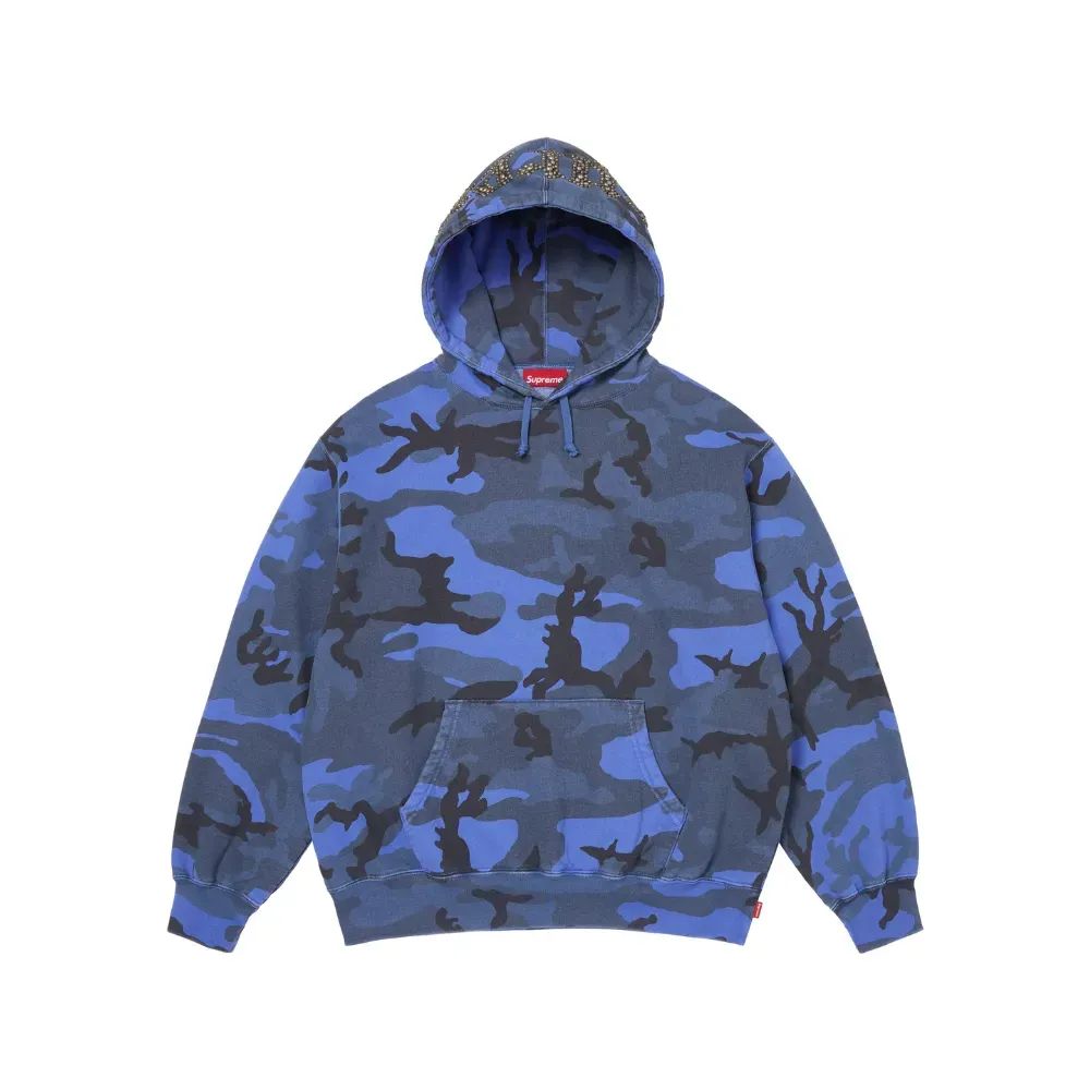 Moletom Supreme Overdyed Studded Blue Camo SS26-W7 - Droper