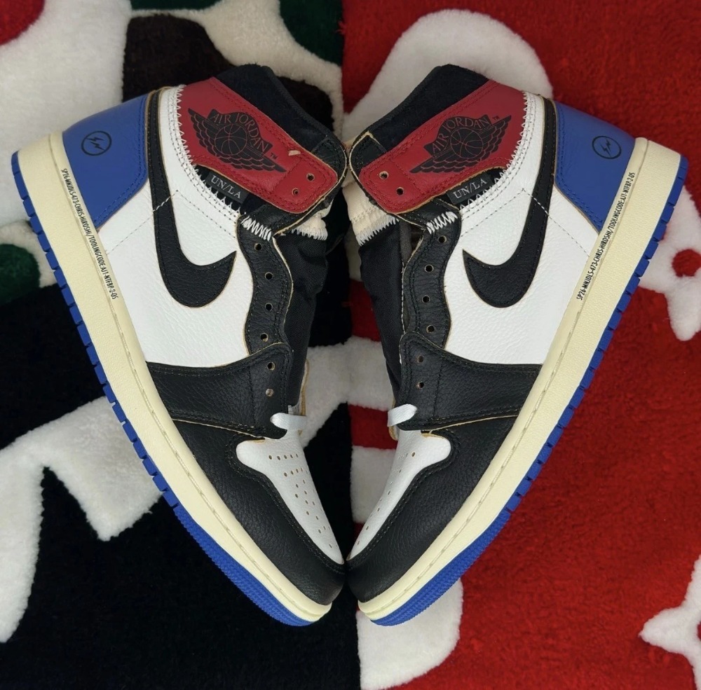 Union LA x Fragment x Air Jordan 1 Retro High OG SP Varsity Red Sport Royal — 41, Novo