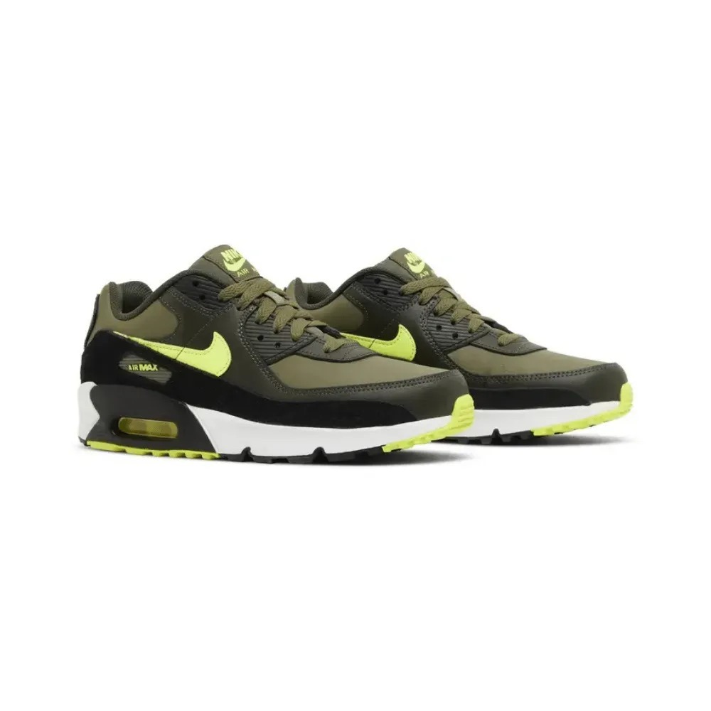 Nike Air Max 90 Leather GS Medium Olive Volt — 40, Novo